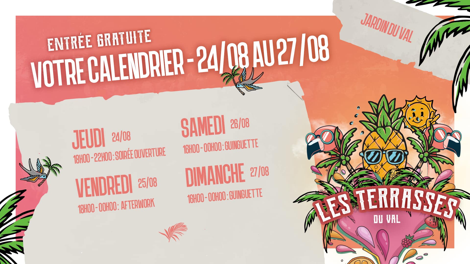 calendrier terrasses du val semaine 1